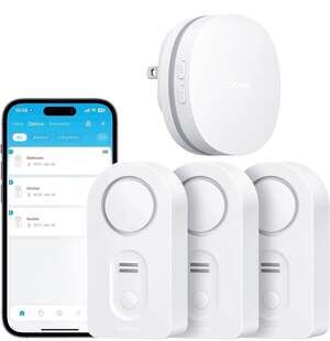 Govee WiFi Water Leak Detector 3 Pack with Smart Gateway, 100dB Adjustable Alarm